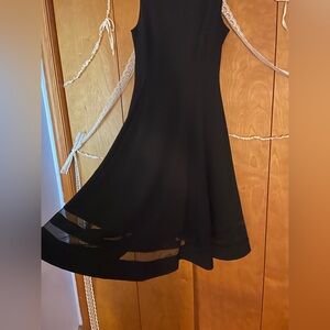 Calvin Klein Black Sleeveless A-Line Midi Dress